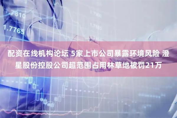 配资在线机构论坛 5家上市公司暴露环境风险 澄星股份控股公司超范围占用林草地被罚21万